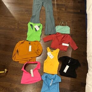 Colorful Clothing Bundle. Urban outfitters + Zara tops and sweatpant. Size SMALL